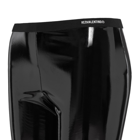 Valentino Red Vinyl Leggings - Black - Size Medium - Picture 3 of 9